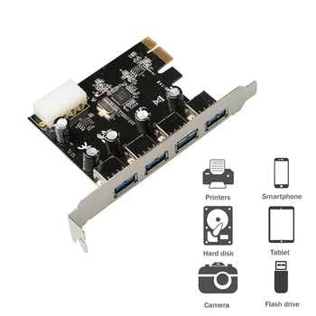 Адаптер карты расширения USB 3.0 PCI-E, 4-портовый концентратор USB3.0, внутренний разъем USB 3 для PCIE, карта-адаптер PCI Express