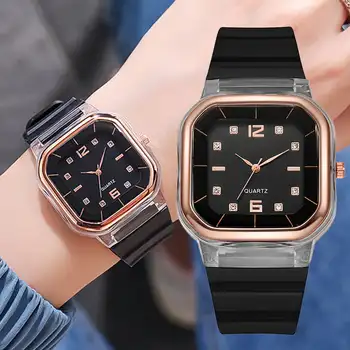 Женские Красочные спортивные кварцевые часы с силиконовым желе, мужские повседневные наручные часы, парные часы, наручные часы унисекс со стразами