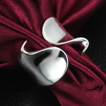 Очаровательные кольца из стерлингового серебра 925 пробы для женщин Элегантные Простые Регулируемые Модные Свадебные Подарки для помолвки Ювелирные изделия