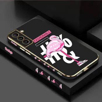 Розовый Фламинго Роскошный Чехол Для Телефона С Покрытием Samsung Galaxy S21 S21Plus S21FE S21Ultra S22Plus S23Plus S30 S22 S10 S23 S20 Чехол