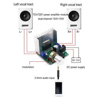 Плата усилителя аудио TDA7297 Двухканальная мощность 15 Вт Готовый аксессуар