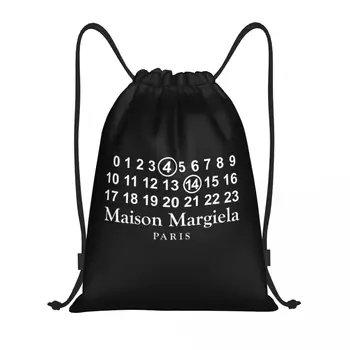 Изготовленные на заказ сумки на шнурке с арабскими цифрами Mm6 и буквами для тренировок, рюкзаки для йоги, мужские и женские сумки Margielas Sports для тренажерного зала
