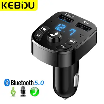 Автомобильный fm-передатчик Bluetooth 5.0 Aux Беспроводной автомобильный комплект громкой связи, автомобильное зарядное устройство с двумя USB, Авторадио, Fm-модулятор, адаптер для mp3-плеера