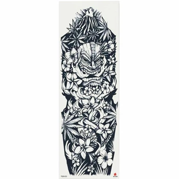 Цельнокроеная водонепроницаемая временная татуировка в виде цветка на руке, большая татуировка в стиле боди-арт с рисунком тропического острова Старой школы