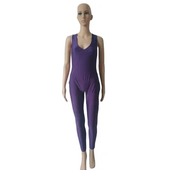 Новый фиолетовый спортивный костюм для фитнеса из спандекса, женский сексуальный спортивный костюм для йоги, спортивная одежда для бега в тренажерном зале, леггинсы, облегающие комбинезоны