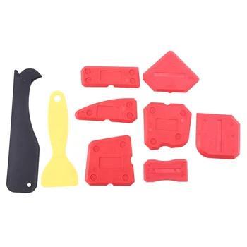9 Штук силиконового герметика, Инструменты для отделки, Набор для разглаживания и конопатки Для герметизации пола в кухне и ванной, красный