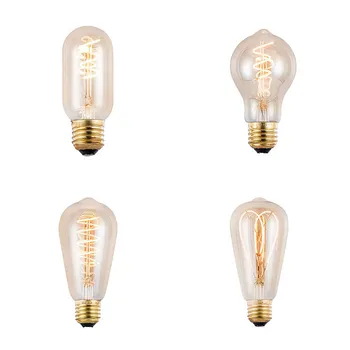 Мягкие теплые белые светодиодные лампы накаливания мощностью 4 Вт с регулируемой яркостью A19 T45 ST64, Винтажные лампы E27 Edison для дома, ванной комнаты, помещения и улицы