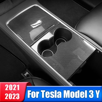 Защитная наклейка для центральной панели управления автомобиля из АБС-пластика и углеродного волокна для Tesla Model 3 Y 2021 2022 2023 2024 Аксессуары