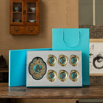 Креативный Ретро-Эмалированный Чайник, Подставка для бизнес-подарка, Поднос для чая Из цинкового сплава, Чайный Сервиз, Аксессуары для Чайной церемонии Gongfu, Поднос для чашек