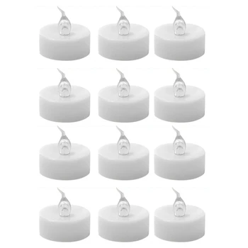12шт Теплые Белые Беспламенные Свечи Лампа С Батарейным Питанием Свечи Электронная Свеча