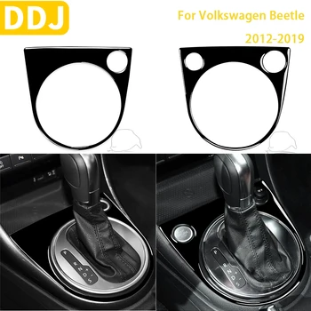 Для Volkswagen Beetle 2012-2019 Автомобильные Аксессуары Пианино Черная пластиковая наклейка на раму внутренней панели передач