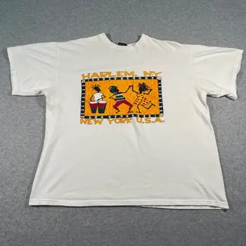Винтажная рубашка Harlem New York Для взрослых, Большая Белая мужская одежда для танцев и музыки с длинными рукавами