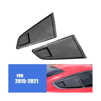 Внешний вид из углеродного волокна 1/4 Отделка крышки жалюзи на четверть вентиляционного отверстия на задней стороне для Ford Mustang 2015-2022 гг.