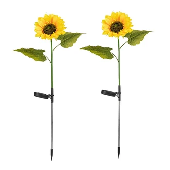 Солнечный Наружный светильник Sunflowers для газона Водонепроницаемый Солнечный светильник для дорожки из цветов для украшения сада