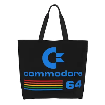 Забавный Принт Cool Commodore 64 C64 Sid Amiga Ретро 8 Битные Сумки-Тоут Для Покупок Из Вторичной Переработки Холста На плечо Shopper Geek Nerd Сумка