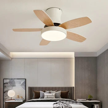 Потолочный вентилятор Nordic с дистанционным управлением для гостиной, спальни, потолочный вентилятор, домашний декровентилятор, низкий пол