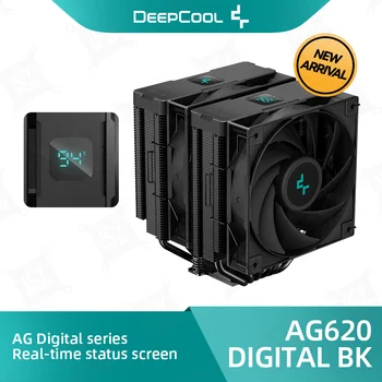 DeepCool CPU Cooler AG620 Digital BK для AM5 с ШИМ-дисплеем 1950 об/мин В режиме реального времени Воздушный Охладитель Процессора с 6 Тепловыми Трубками Для Охлаждения Чипа
