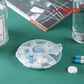 Маленькая прозрачная еженедельная коробка для таблеток, 7 Сеток, Ящик для хранения лекарств, Дозатор таблеток, Разветвители для путешествий