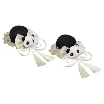 2x Заколки для волос в китайском стиле, заколка с пандой и кисточкой, заколки-защелки для Нового года Qipao