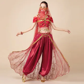 1 компл. / лот, костюмы Арабской принцессы, Индийский танец, вышивка, кружево, танец живота, костюмированная вечеринка, косплей одежда