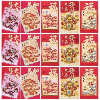 Красные конверты в китайском стиле Хунбао, новогодние денежные пакеты, сумки для денег, карманы в красных конвертах (смешанный стиль)