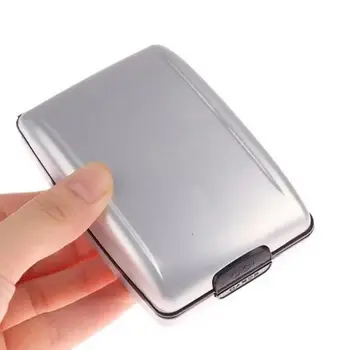 Модный кошелек из алюминиевого сплава, портативный мини-футляр для карточек на открытом воздухе