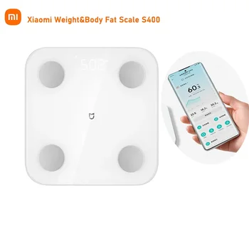 2023 Xiaomi Mi Body Fat Smart Scale S400 Весовые Весы Для ванной Комнаты BMR Тест Частоты Сердечных Сокращений Скрытый Светодиодный Дисплей Smart Home Mi Fit APP