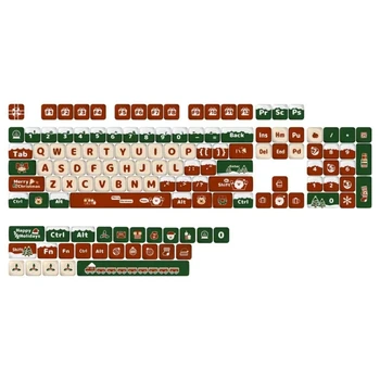 130 Клавиш PBT Keycaps MOA DYE-SUB Keycap Для механической клавиатуры 61/87/96/98/104/108 MerryChristmas Theme Keycap