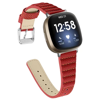 Кожаный ремешок для Fitbit Versa 3 Versa 4-полосный браслет Wave для женщин и мужчин, ремешок для часов correa для Fitbit sense, аксессуары sense 2