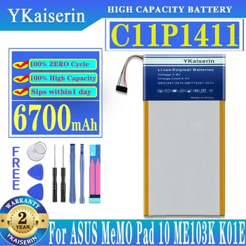 YKaiserin Аккумулятор Для ASUS C11P1411 Аккумулятор Для ASUS MeMO Pad 10 ME103K K01E ME0310K ME103 6700mAh + Номер трека