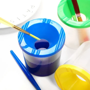 Чашка для мытья ручки с росписью Пластиковая Прозрачная Многофункциональная Ручка Ведро для мытья Ручки Акварельными красками Чашка для мытья ручки для рисования