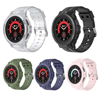 Прочный бронированный Ремешок для часов Samsung Galaxy Watch 4 Watch 5 5 Pro с защитным чехлом 40 мм 44 мм 45 мм (без экрана)