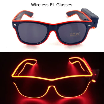Беспроводные светящиеся светодиодные очки, светящийся неоновый мигающий реквизит, светящиеся солнцезащитные очки, принадлежности для украшения Хэллоуина