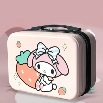 Sanrio Kawaii Pochacco Коробка для макияжа Cinnamoroll Мультфильм для студенток Портативный Дорожный Чемодан Большой емкости Портативный Ящик для хранения