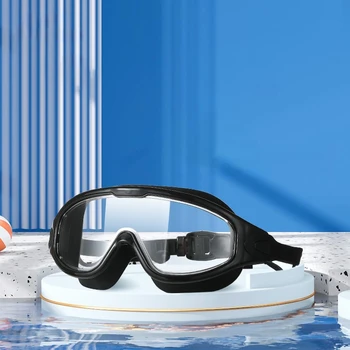 Очки для плавания высокой плотности, маска для дайвинга с затычками для ушей, противотуманные очки, силиконовые очки для плавания, Очки для плавания