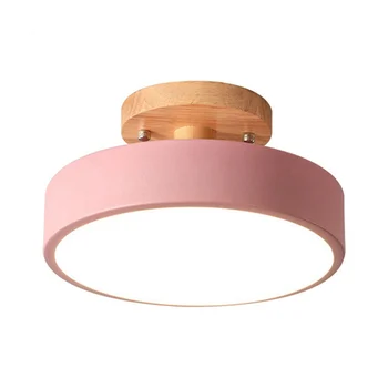 Потолочные светильники Современный светодиодный светильник из скандинавского дерева Внутренний светильник Кухня Гостиная Спальня Ванная комната Розовый