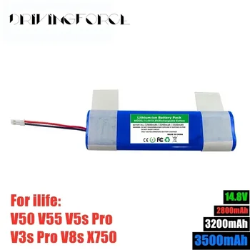Подлинная Литиевая Батарея 14,8 V 2600mah 3500mah 18650 Для ILIFE V3s Pro, V50, V5s Pro, V8s, X750 Robot Vacuum Cleaner Battery