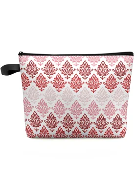 Роскошная Градиентная красная косметичка с рисунком, сумка для путешествий, женские косметические сумки, Туалетный органайзер, пенал для хранения.