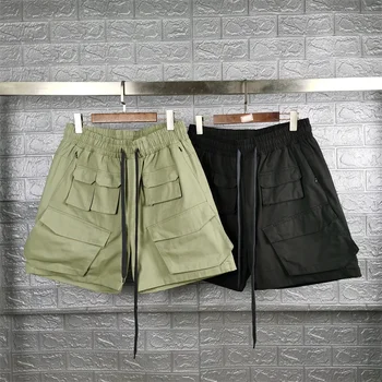23SS Высококачественные лоскутные шорты-карго с несколькими карманами, мужские, женские, высококачественные винтажные шорты на шнурке, Genshin Impact