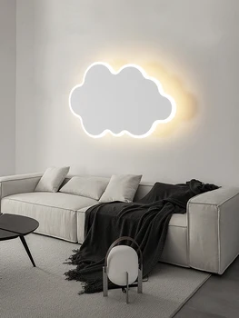 Новый Светодиодный Настенный Светильник Cloud Star Moon LED Используется Для Фоновой Стены Прикроватной Тумбочки Спальни Двери Кабинета Белого Цвета Без Пульта Дистанционного Управления Домашним Украшением