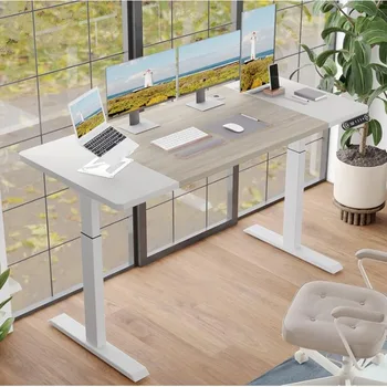 Регулируемый по высоте электрический письменный стол, высота 63x30 см, компьютерный стол для домашнего офиса, стол для сидения и подставки с разделительной доской