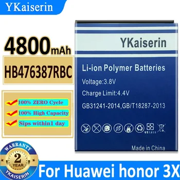 YKaiserin Для Huawei HB476387RBC Литий-ионный Аккумулятор Для Телефона Huawei Honor 3X G750 B199 4800mAh Аккумулятор