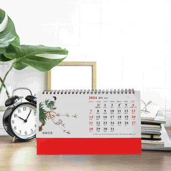 3шт Настольный календарь в китайском стиле Календарь Декор 2024 Календарь Офисный декор Календарь