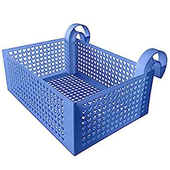 1 ШТ. Корзина для игрушек для бассейна Многофункциональная корзина для хранения аксессуаров для бассейна синего цвета Подходит для большинства наземных бассейнов