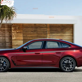 Для BMW 4 серии Gran Coupe F36 Аксессуары для стайлинга автомобилей Верхняя полоса юбки со стороны двери, линии талии, виниловые наклейки 