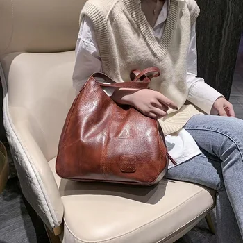 Кожаная сумка-тоут с простроченным рисунком большой вместимости, модная и универсальная женская сумка для поездок на работу