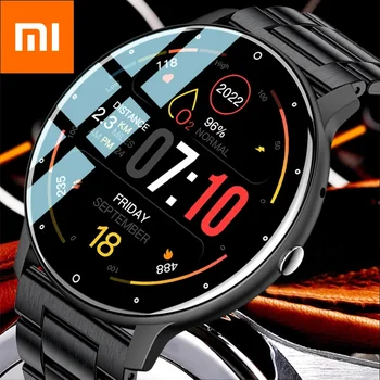 Смарт-часы Xiaomi Для мужчин, Bluetooth-вызов, Спортивный Фитнес-браслет, водонепроницаемые часы, Голосовой ассистент, женские умные часы для мужчин + коробка