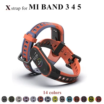 Ремешок Mijobs X для Xiaomi Mi Band 5 4 3 Силиконовый браслет для Xiaomi Mi Band3 браслет, совместимый с ремешком для часов