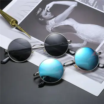 Ретро Поляризованные Маленькие круглые солнцезащитные очки для мужчин и женщин, Солнцезащитные очки в стиле хиппи, металлические очки в стиле панк, Защитные очки UV400