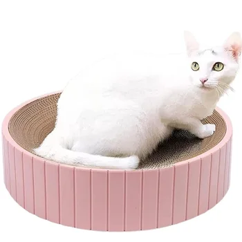 Картон для кошачьей царапины, овальный рифленый коврик для царапин, Шезлонг для кошачьих когтей, прочная доска для утилизации мебели